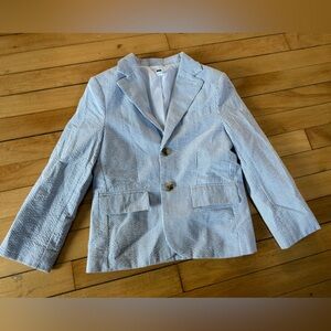 Janie and Jack Striped Seersucker Blazer blue and white striped